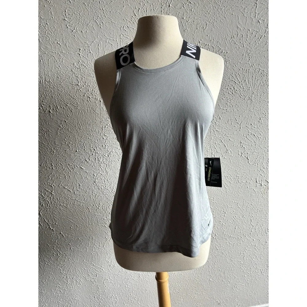 Nike Pro Dri-FIT Gray Crossback Tank Top Women's Size S NWT Athletic Workout